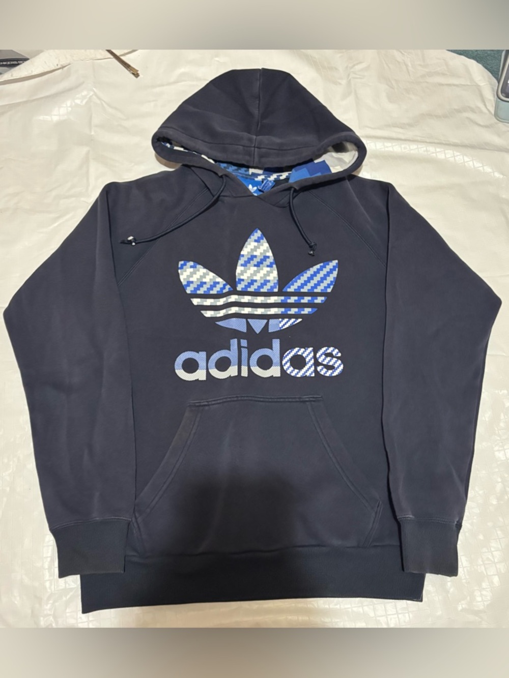 Adidas Hoodie Navy Blue Size Small